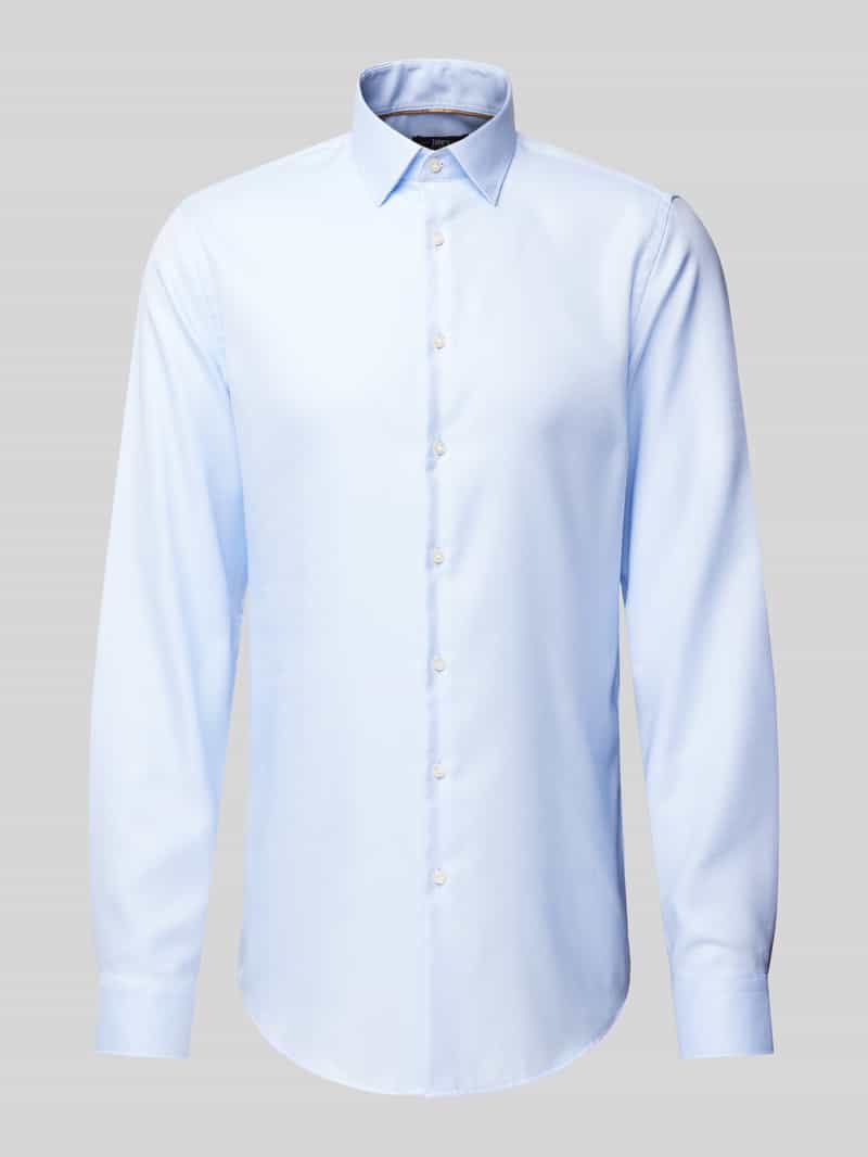 Koszula biznesowa o kroju slim fit z bardzo długim rękawem i kołnierzykiem typu kent