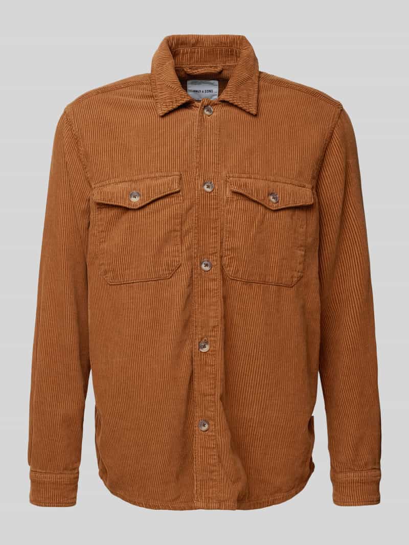 Koszula casualowa o kroju regular fit ze sztruksu model ‘MARLOW’