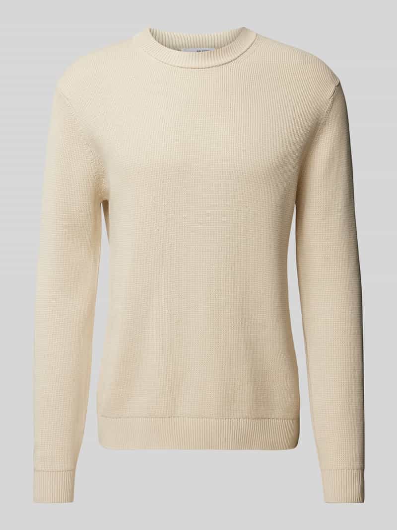 Sweter z dzianiny z prążkowanymi wykończeniami model ‘DANE’
