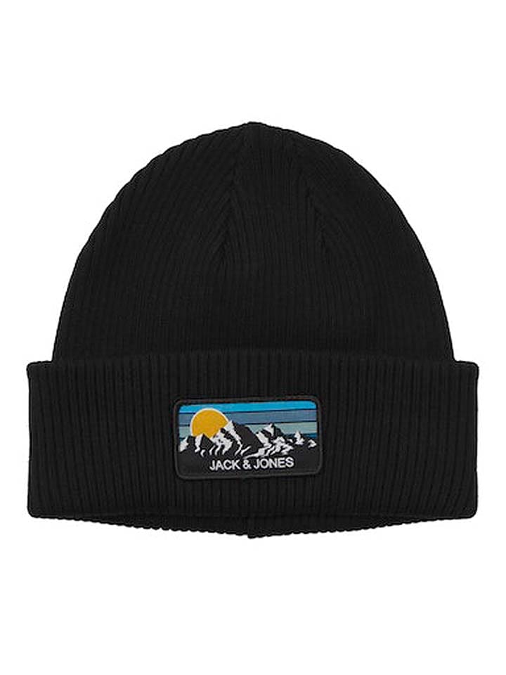 Jack & Jones Czapka w kolorze czarnym