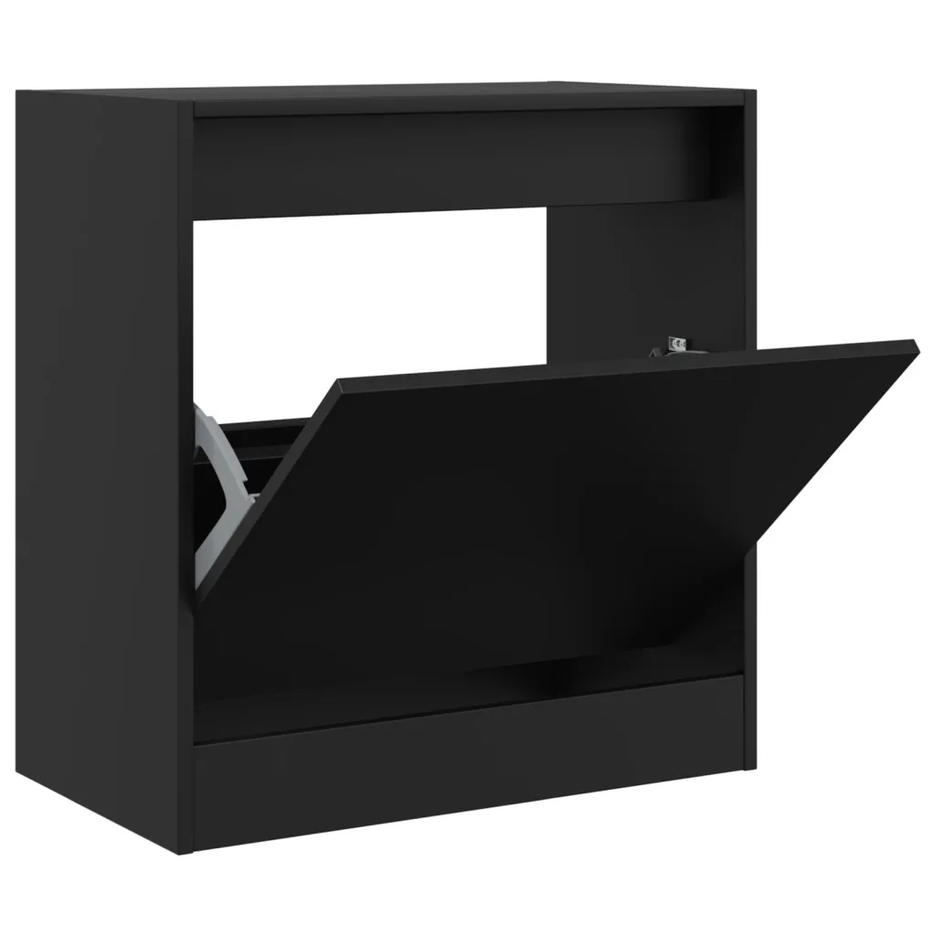 Szafka na buty, czarna, 60x34x63,5 cm, materiał d