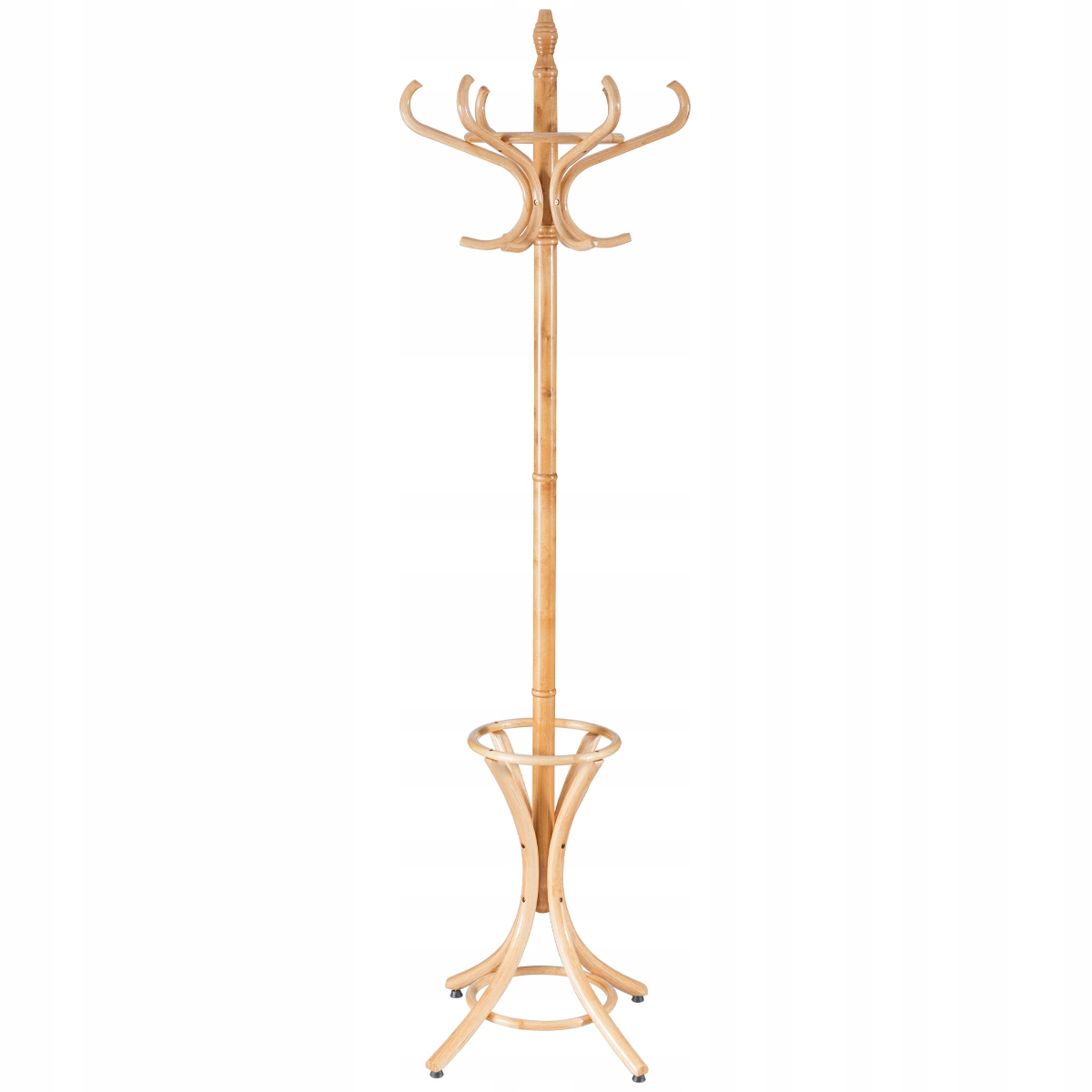 Wieszak stojący drewno Costway dąb naturalny