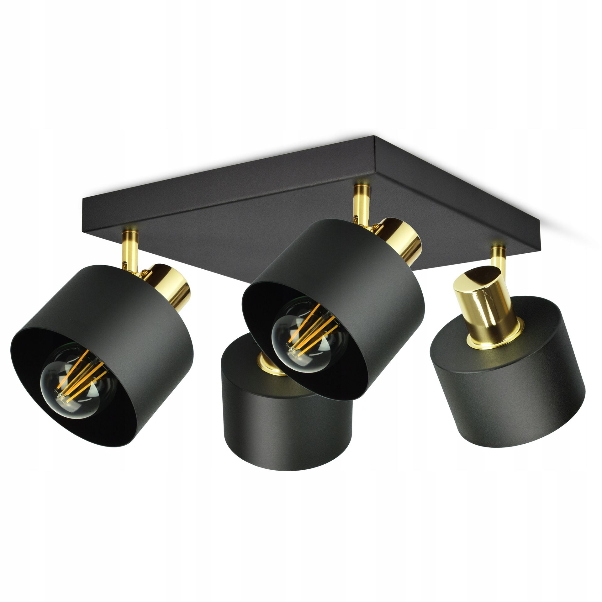 Lampa Sufitowa Żyrandol Plafon Classic Spot AG4 Led E27 Black Gold