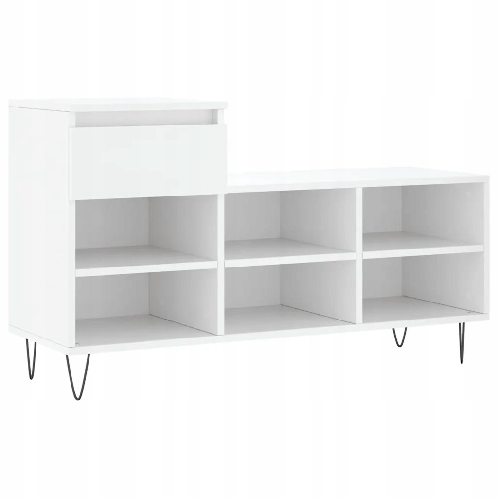 Półka na buty, biały, 102x36x60 cm, materiał drewn