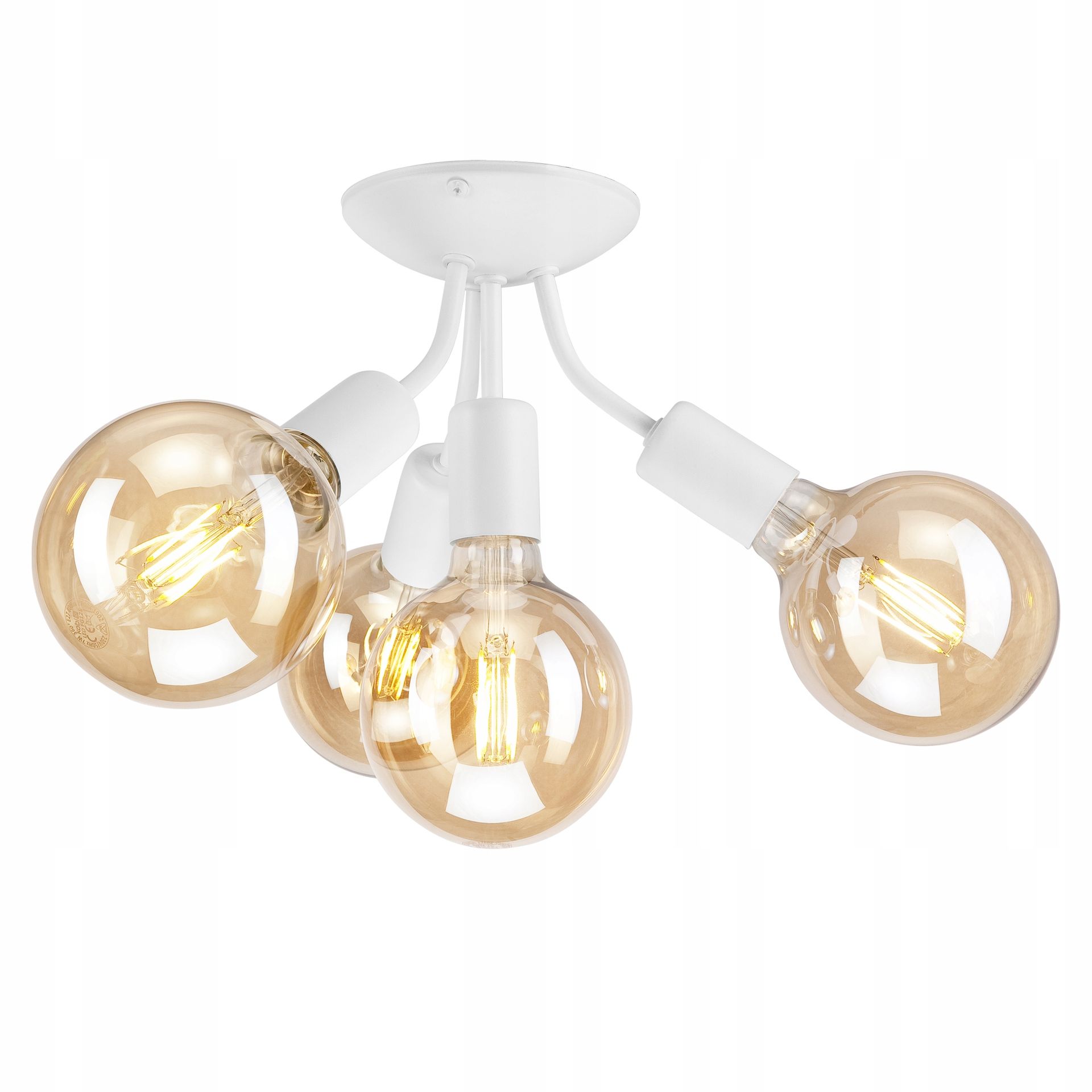 4 Plafon Lampa Sufitowa Viggo Edison Biała