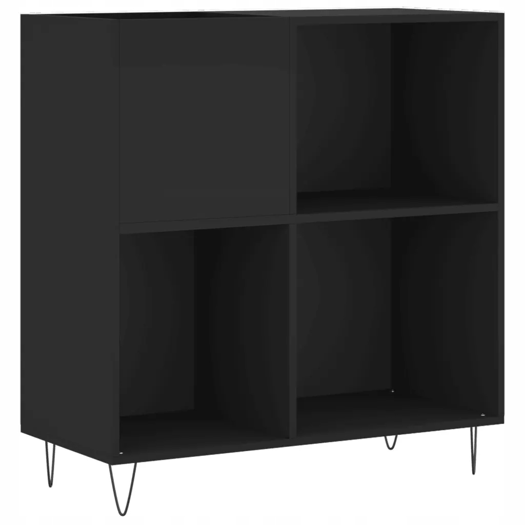 Szafka na płyty, czarna, 84,5x38x89 cm, materiał