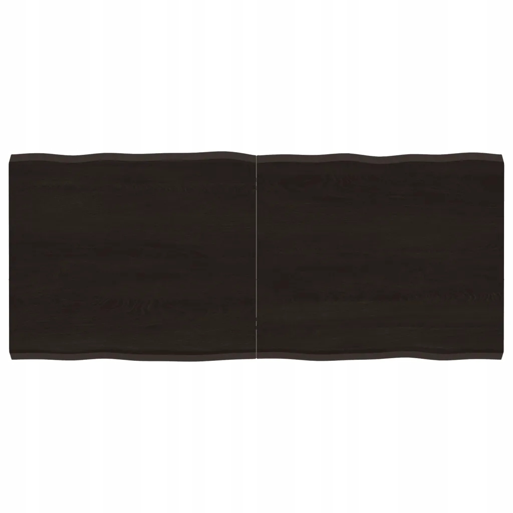 Blat ciemnobrązowy 140x60x(2-4) cm drewno z naturalną krawędzią