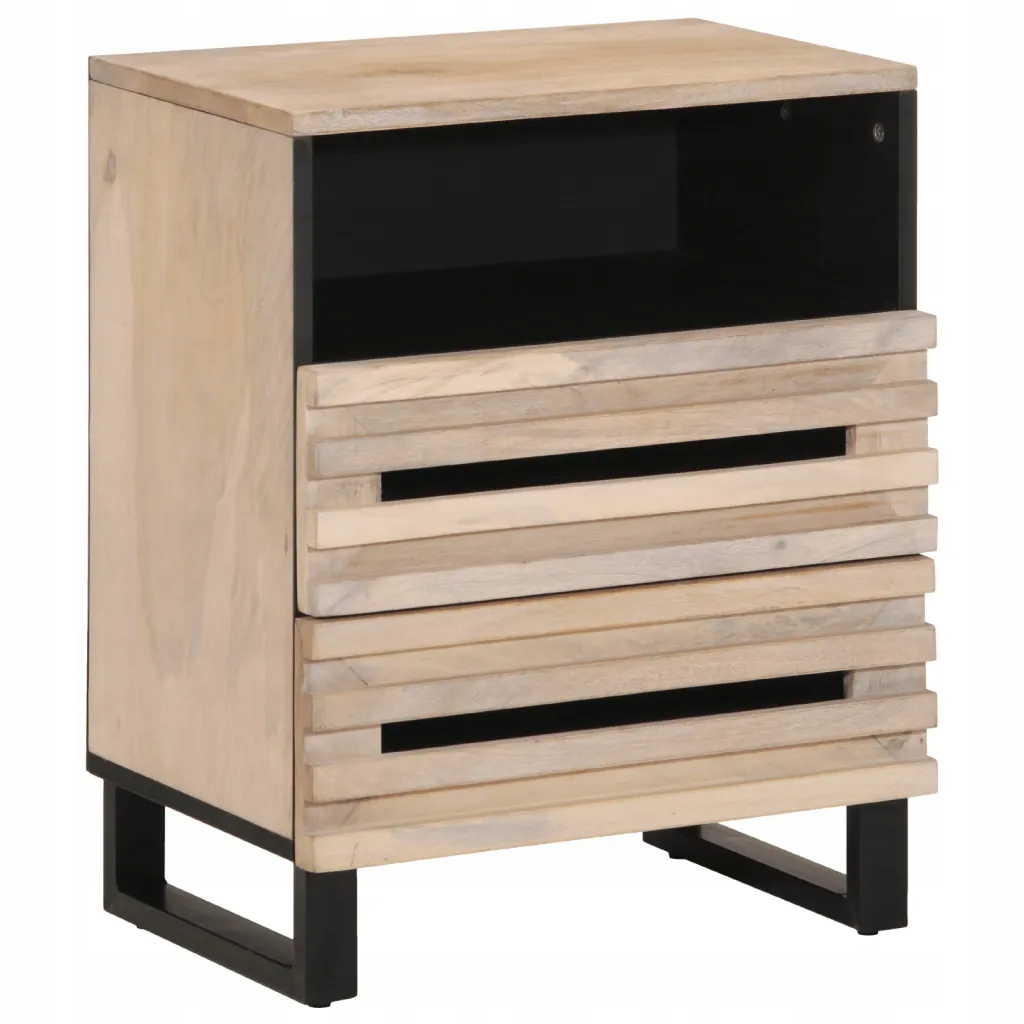 Szafka nocna, 50x34x62 cm, surowe drewno mango