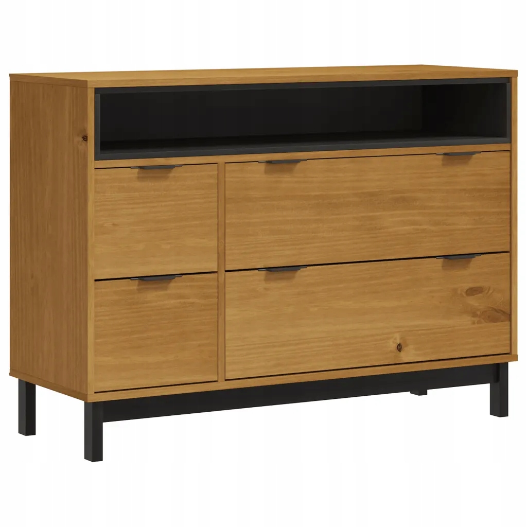 Komoda Flam, 110x40x80 cm, lite drewno sosnowe
