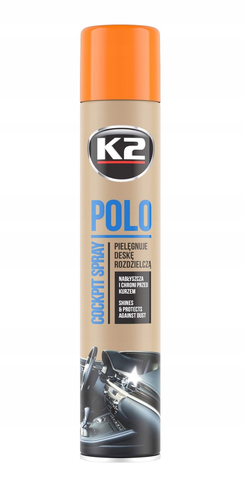 Spray Do Kokpitu Czyści I Nabłyszcza Brzoskwinia 750 ML K2 Polo Cockpit