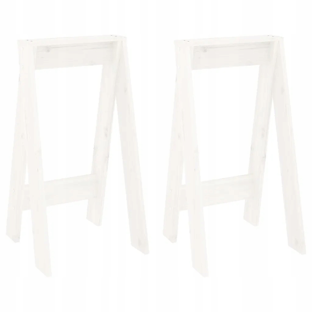 Stołki, 2 szt., białe, 40x40x75 cm, lite drewno so