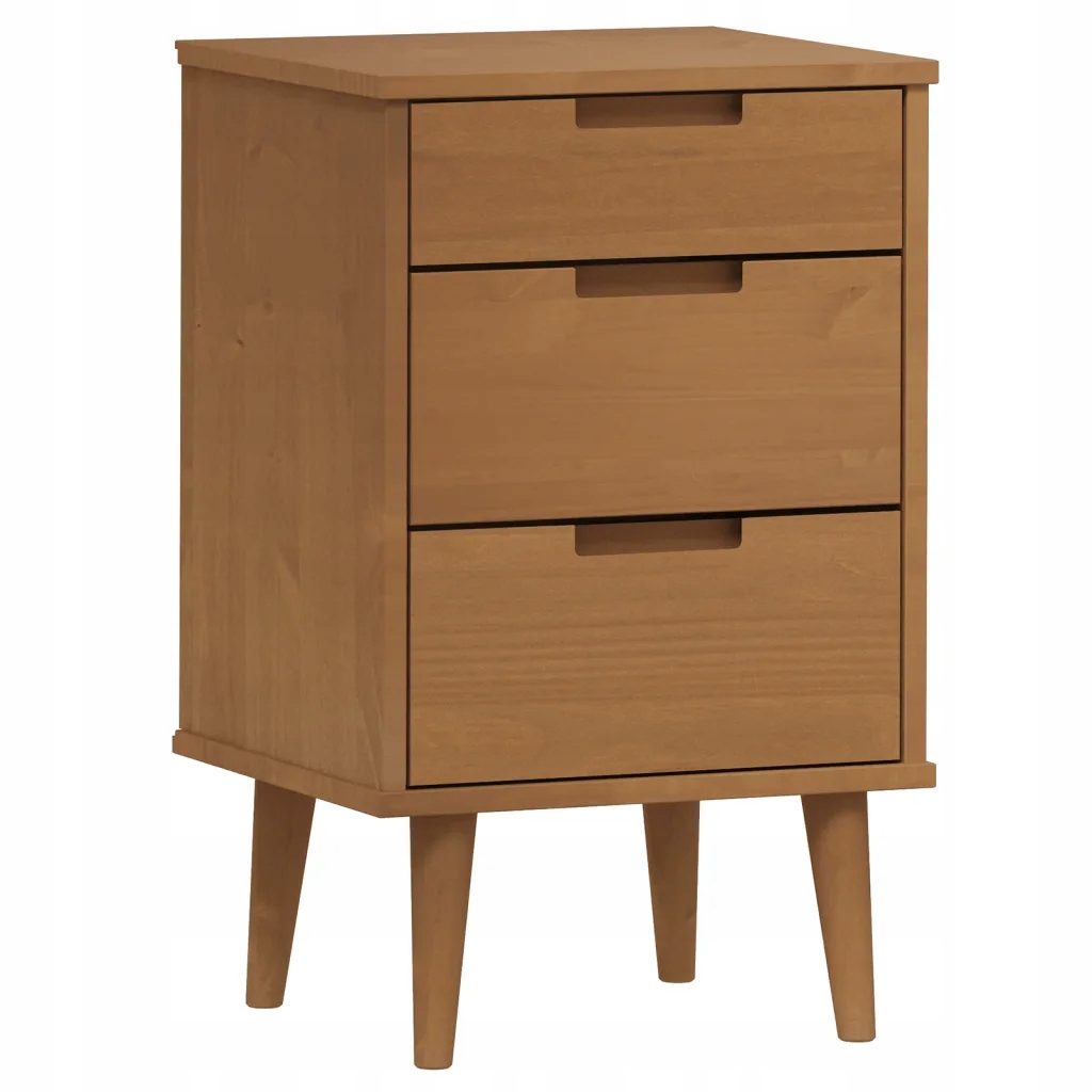 Szafka nocna Molde, brązowa, 40x35x65 cm, lite drewno sosnowe