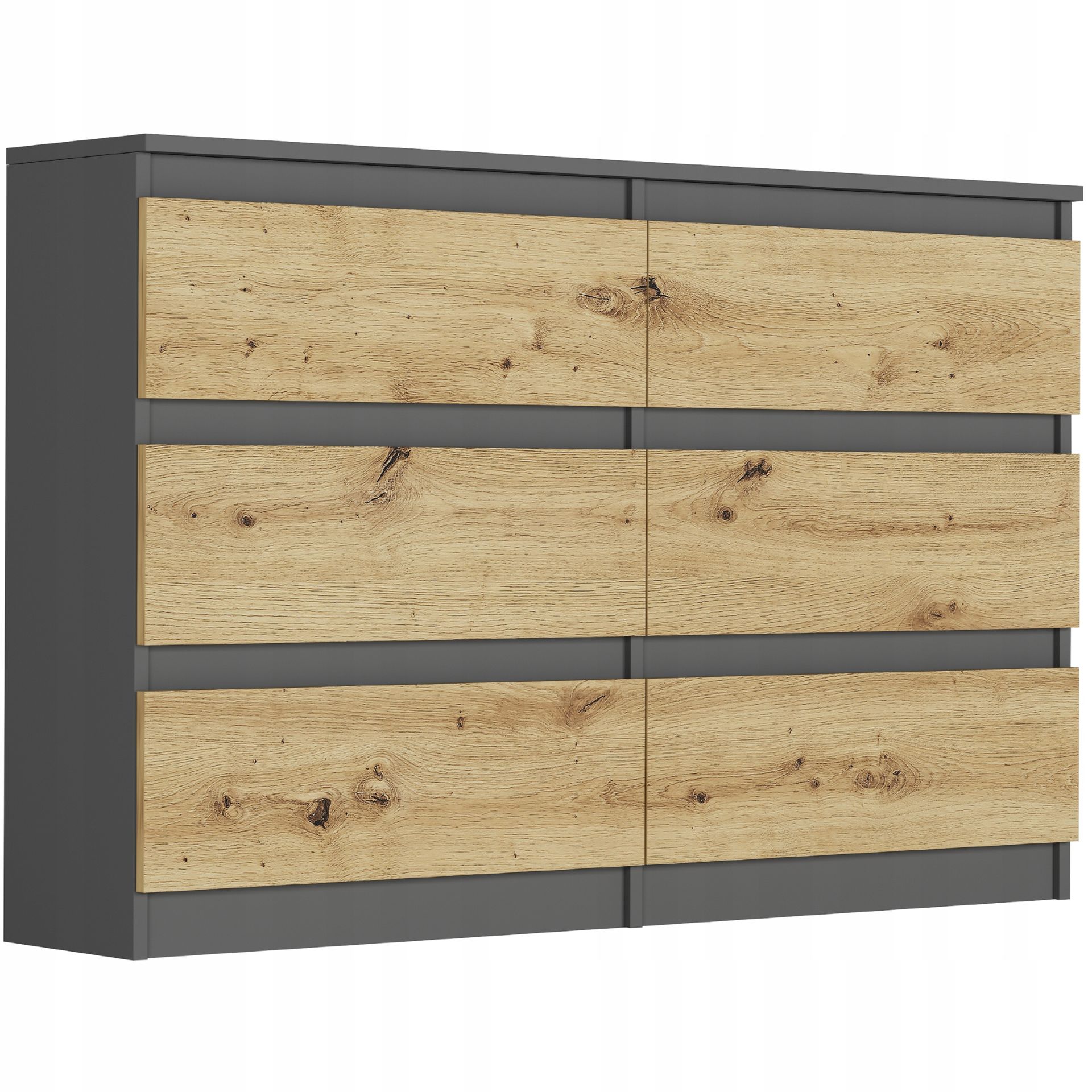 Komoda 120CM Szafka 6 Szuflad Antracyt MIX Artisan R120