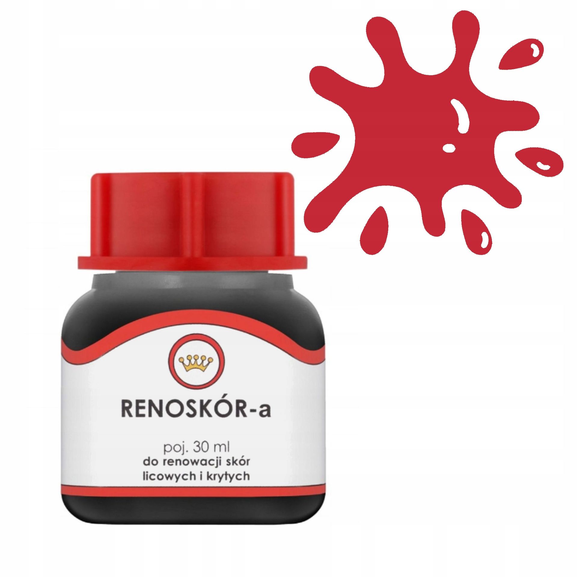 Farba do Skóry Lakier Renoskór Barwnik do Skór Gładkich 30ml Czerwony
