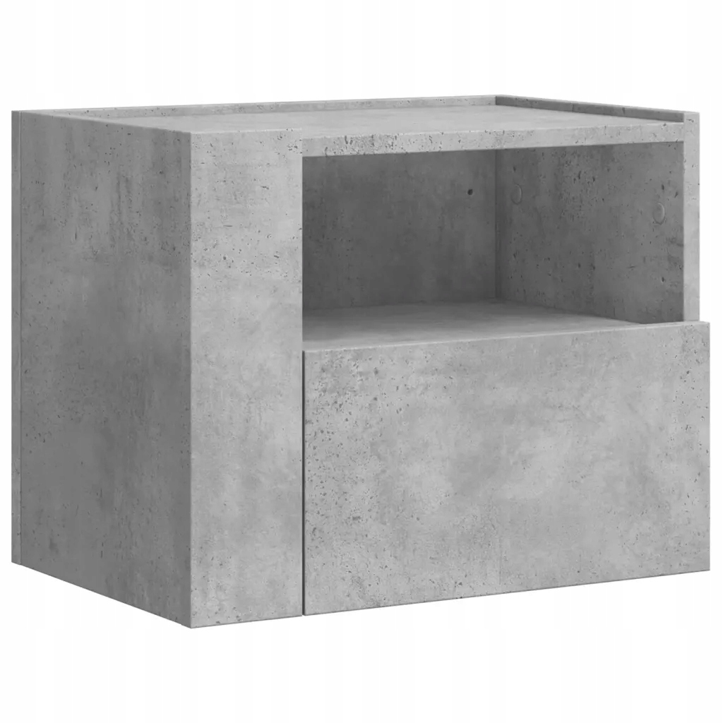 Wisząca szafka nocna, szarość betonu, 45x30x35 cm