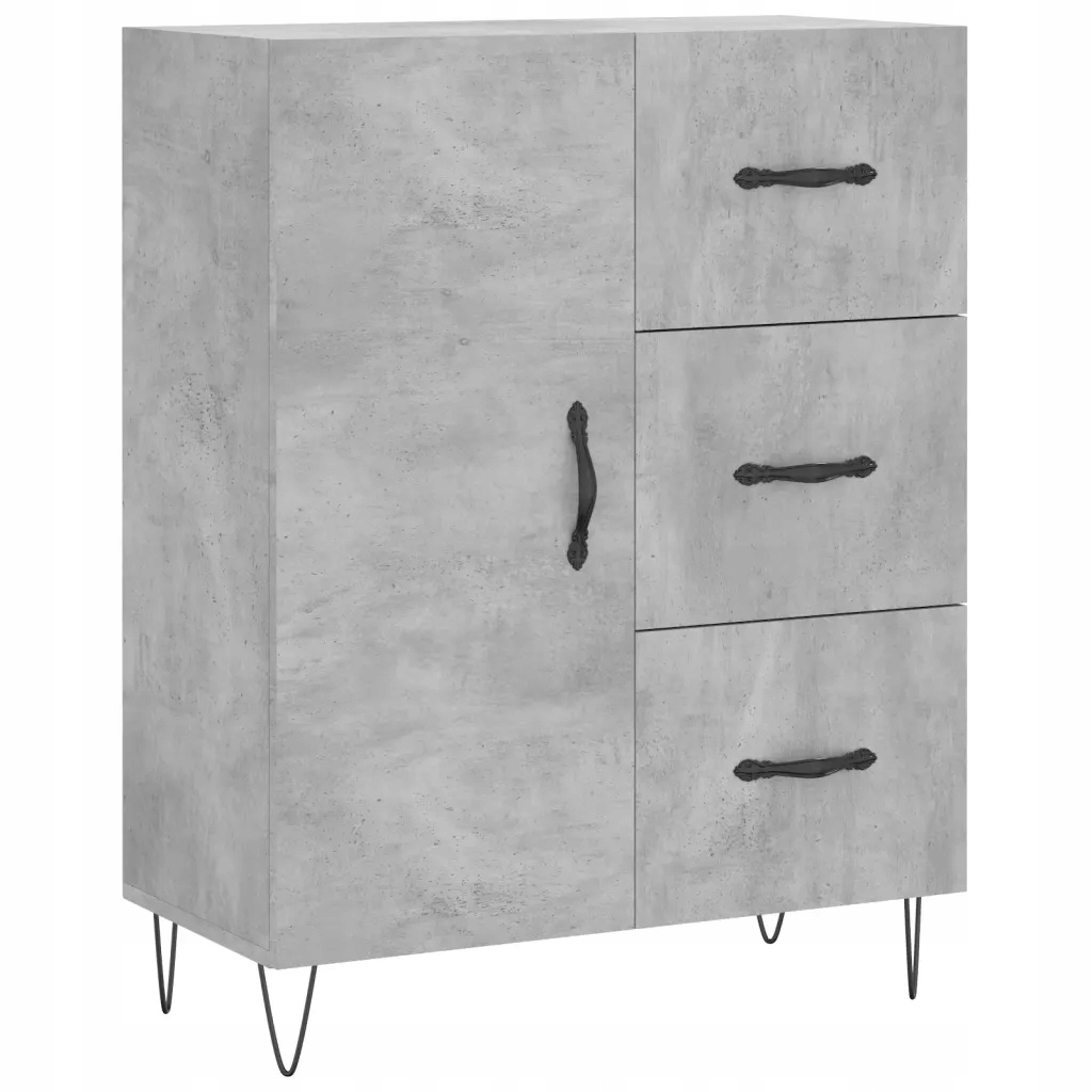 Szafka, szarość betonu, 69,5x34x90 cm, materiał drewnopochodny