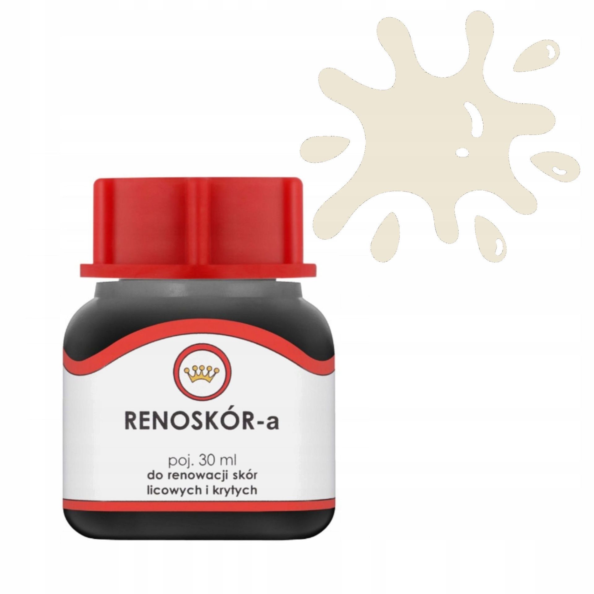 Farba do Skóry Lakier Renoskór Barwnik do Skór Gładkich 30ml Kremowy