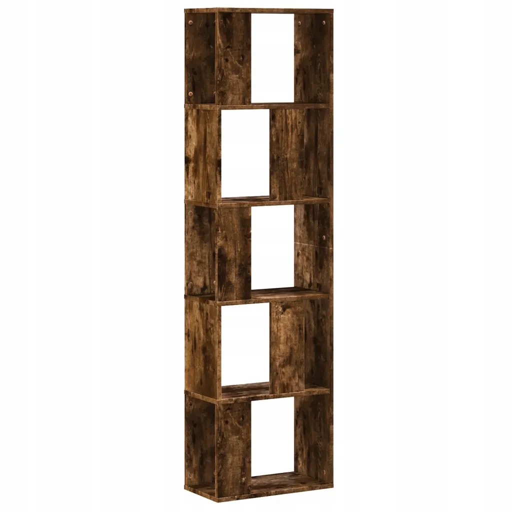 5-poziomowy regał na książki przydymiony dąb 45x23,5x162,5 cm
