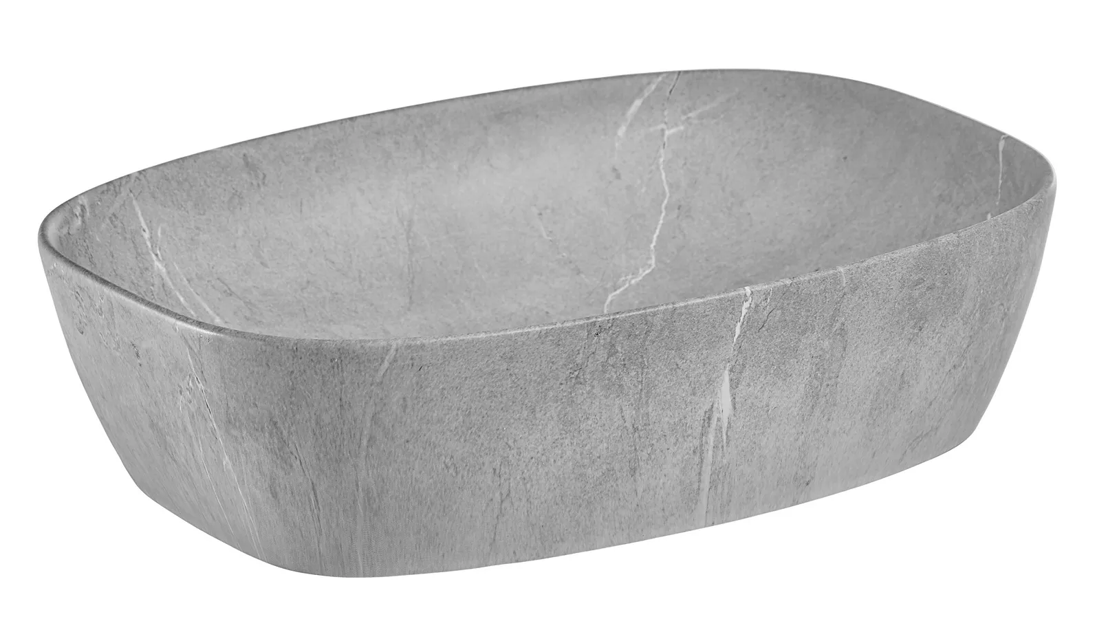 Prostokątna umywalka nablatowa w kolorze betonu K5-N59