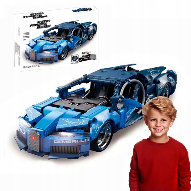 Klocki Technic Bugatti Supersamochód Pojazd Wyścigówka 538 Elementów Kbox