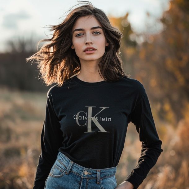 Bluzka Damska Calvin Klein z Długim Rękawem Hit Wszystkich Influencerek, XL