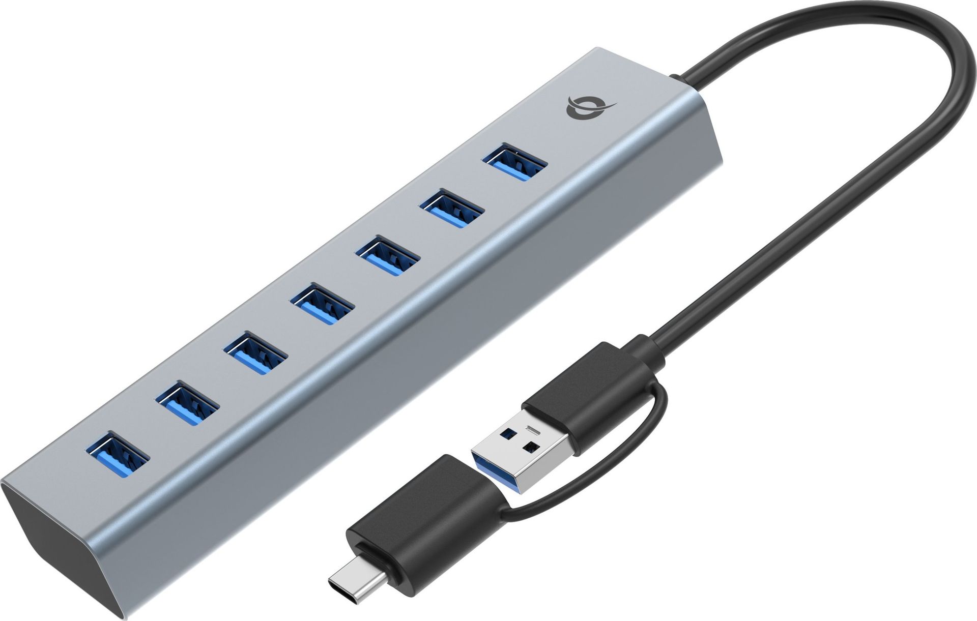 HUB USB Conceptronic Conceptronic HUBBIES21G huby i koncentratory USB 3.2 Gen 1 3.1 Gen 1 Type-A 5000 Mbit/s Szary