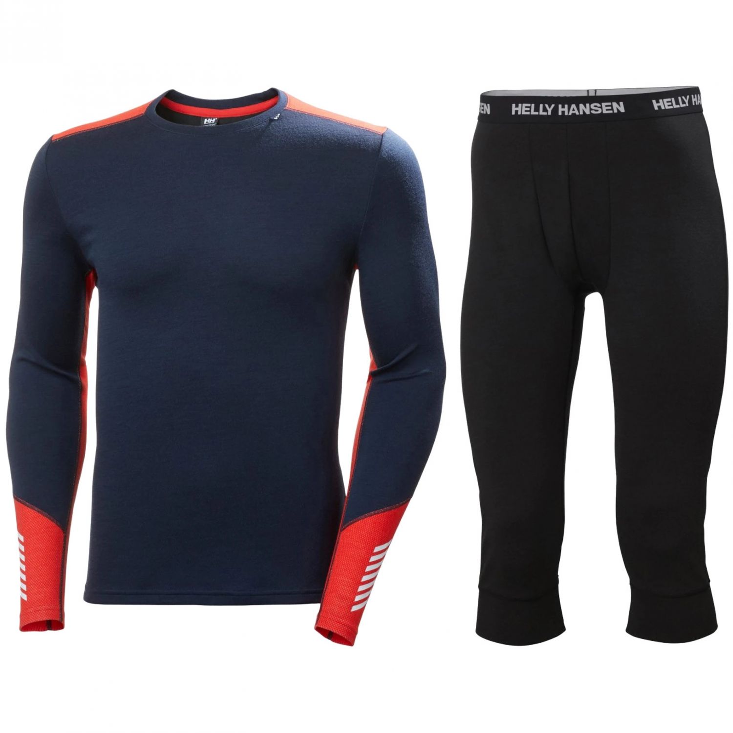 Spodnie Helly Hansen Lifa Merino Midweight Crew, 3/4 Pant Set, męskie, granat/czarny