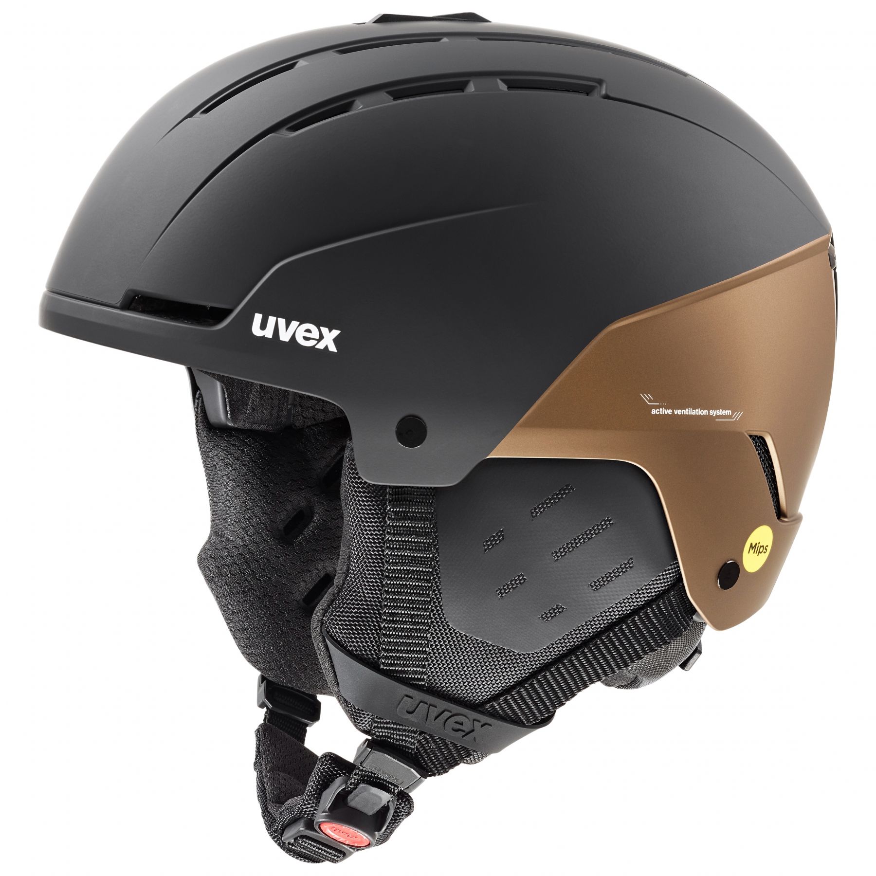 Uvex Stance MIPS, kask narciarski, czarny/Brązowy