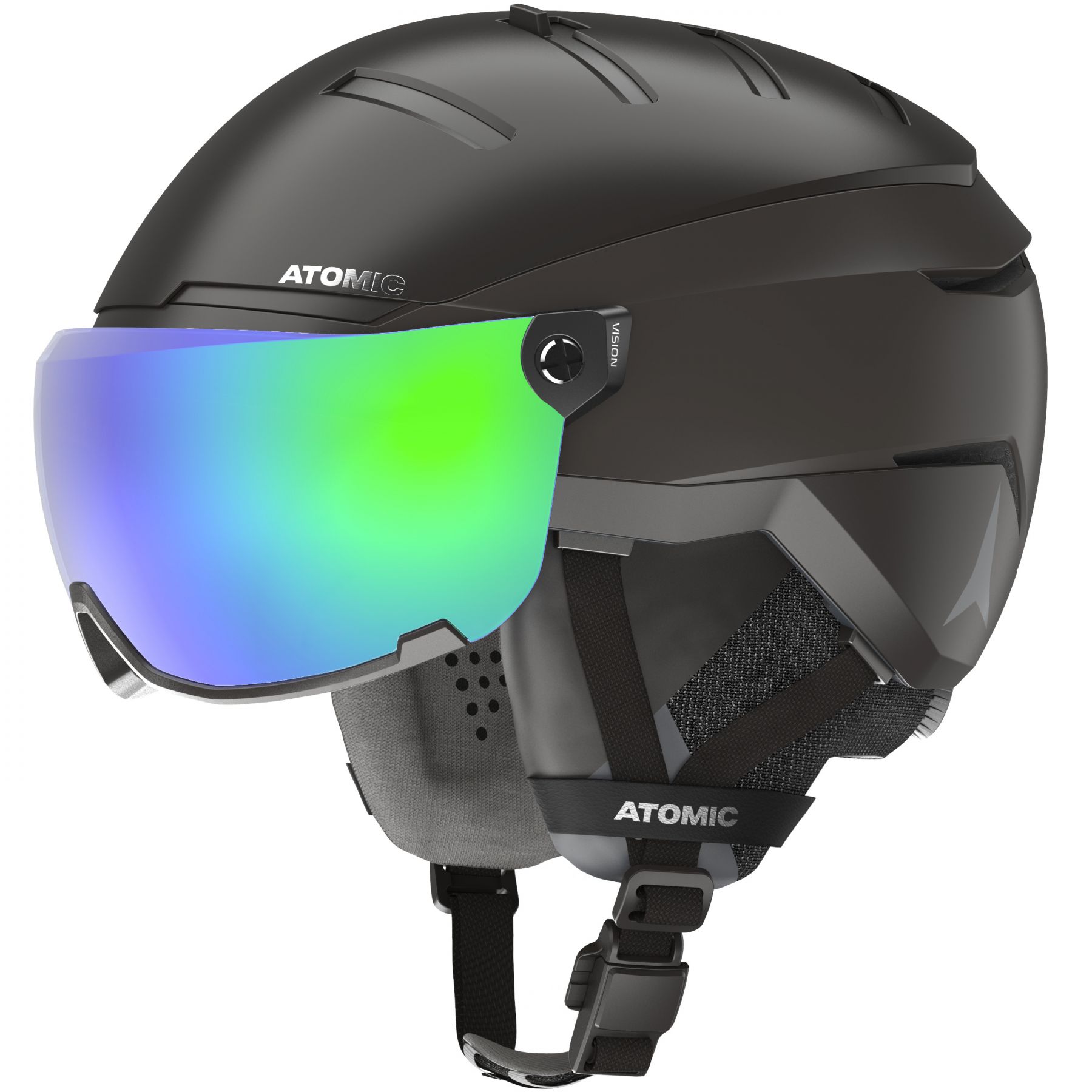 Atomic Savor GT Amid Visor HD, Kask narciarski z przyłbicą, czarny