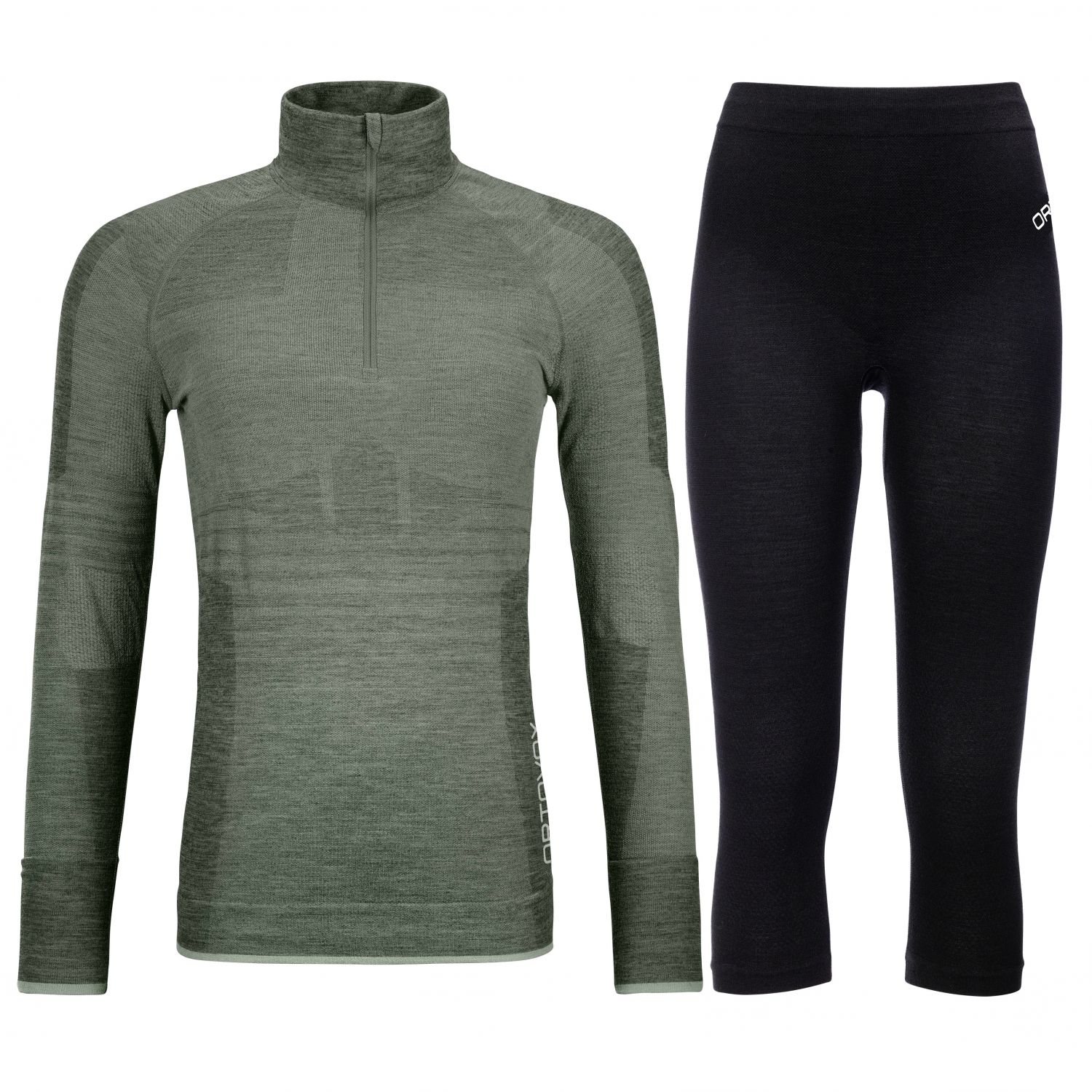 Ortovox 230 Competition 1/2 zip / 3/4 pant, zestaw, damski, zielony/czarny