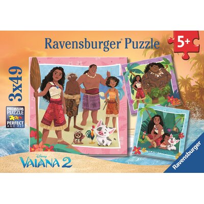 Ravensburger, Puzzle 3x49: Vaiana (12004102). Wiek: 5+