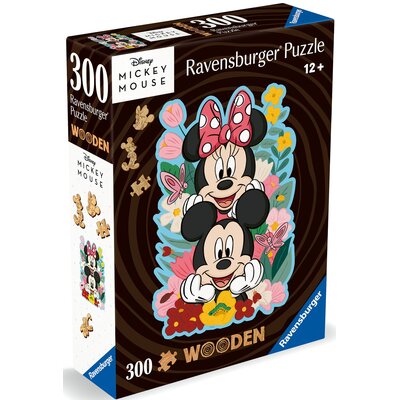 Ravensburger, Puzzle drewniane 300: Disney - Myszka Mickey & Minnie (12000762). Wiek: 12+