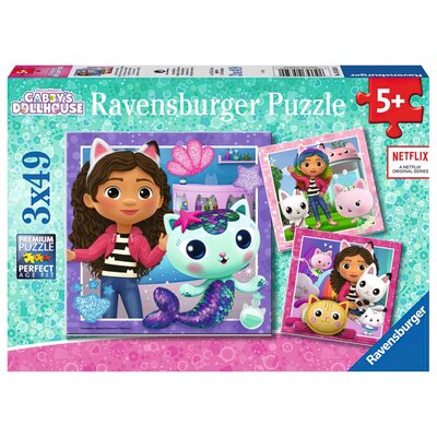 Puzzle dla dzieci 3x49 Koci Domek Gabi