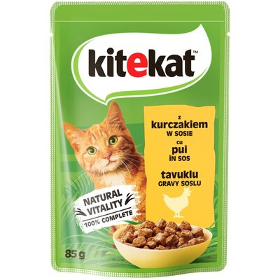 Karma dla kota KITEKAT z kurczakiem w sosie 85 g