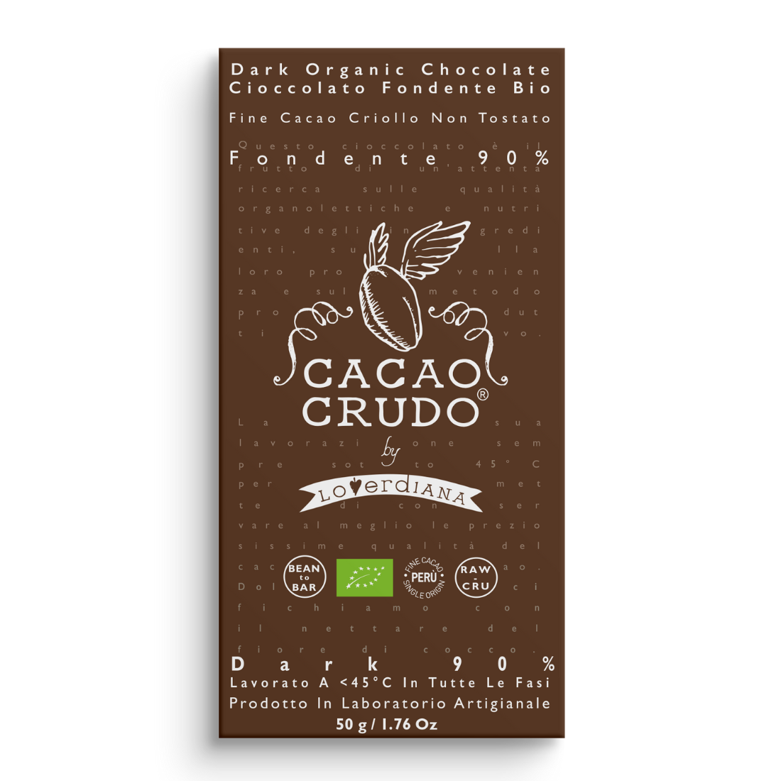 Cacao Crudo Raw Ciemna czekolada 90%, 50 g