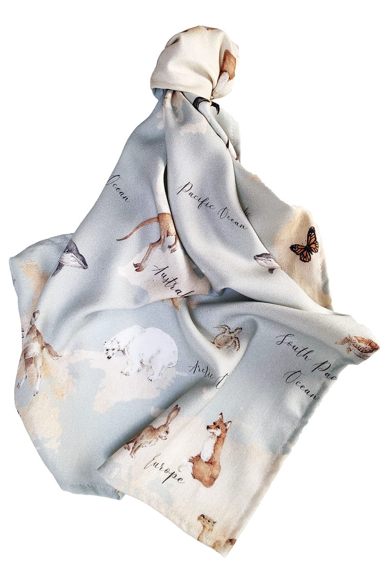 Pieluszka bambusowa 40x60 Mapa Świata, Lepre