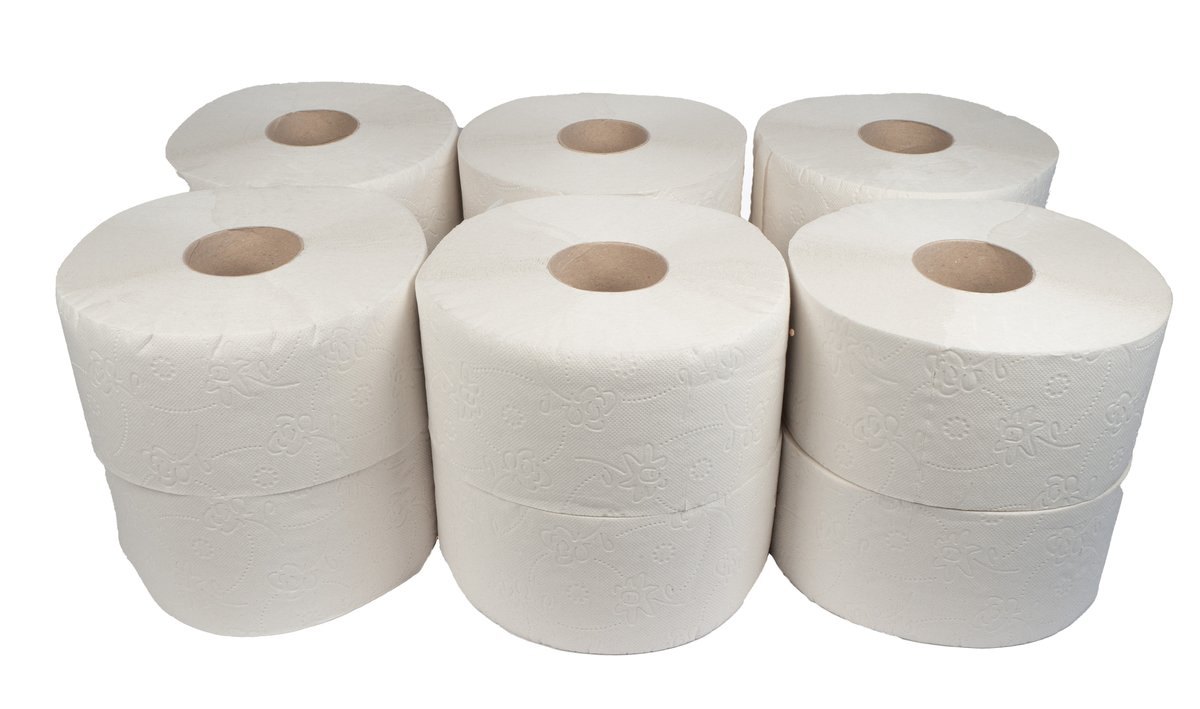 Papier Toaletowy Jumbo Biały 2Warstwy Makulatura 12Rolek X 105M / Mb Service