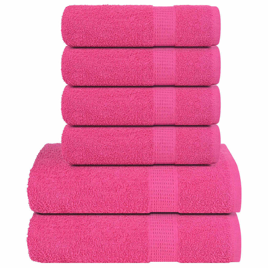vidaXL 12-cz. zestaw ręczników, różowy, 360 g/m2, bawełna 100%