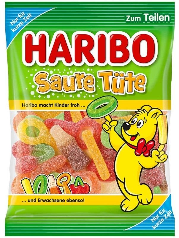Haribo, żelki Saure Tute, kwaśna cola, 175g