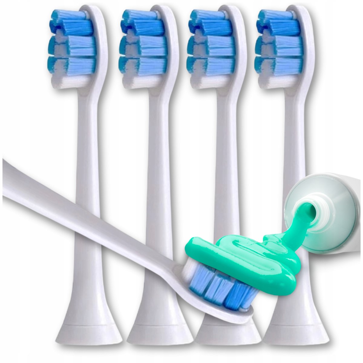 4x KOŃCÓWKI GŁÓWKI DO SZCZOTECZKI SONICZNEJ PHILIPS SONICARE W2 PROFILOWANE