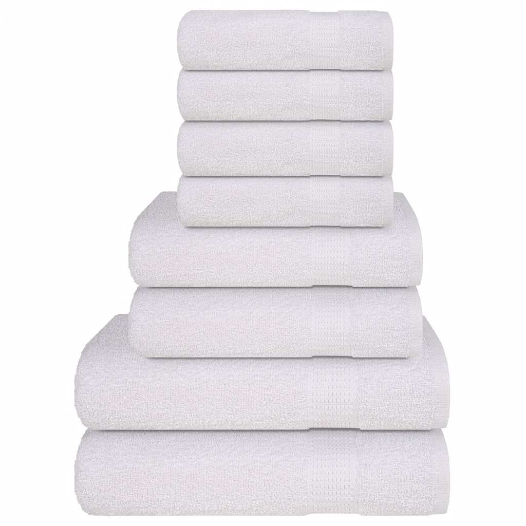 vidaXL 8-cz. zestaw ręczników, biały, 360 g/m2, bawełna 100%