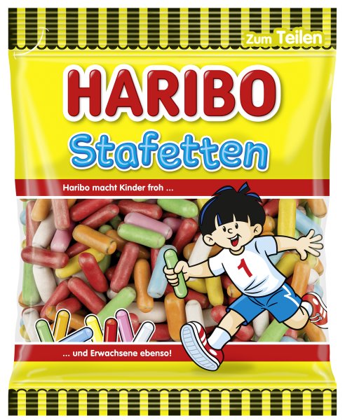 Haribo, żelki lukrecjowe Stafetten, owoce i lukrecja, 160g