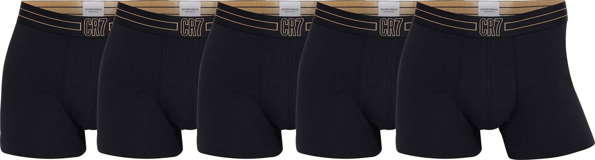 Bokserki męskie CR7 Basic Trunk 5 par black/gold S