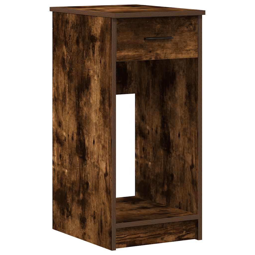 vidaXL Stojak pod komputer z szufladą, przydymiony dąb, 35x45x77 cm