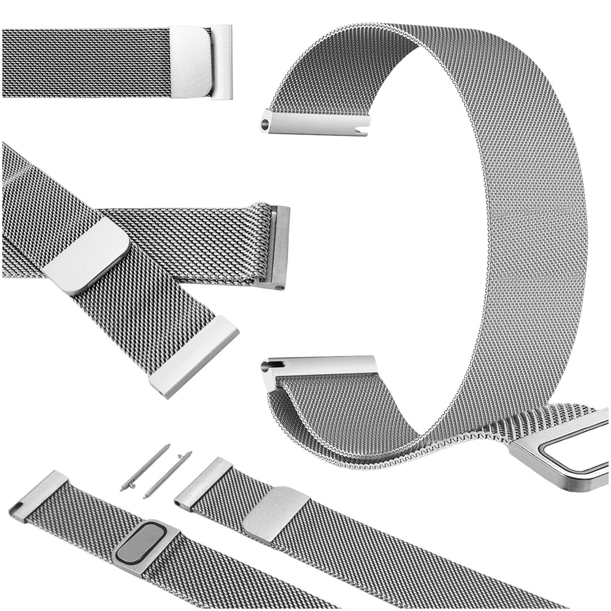Pasek do Xiaomi Watch S3 smartwatch srebrna opaska 22mm z teleskopami