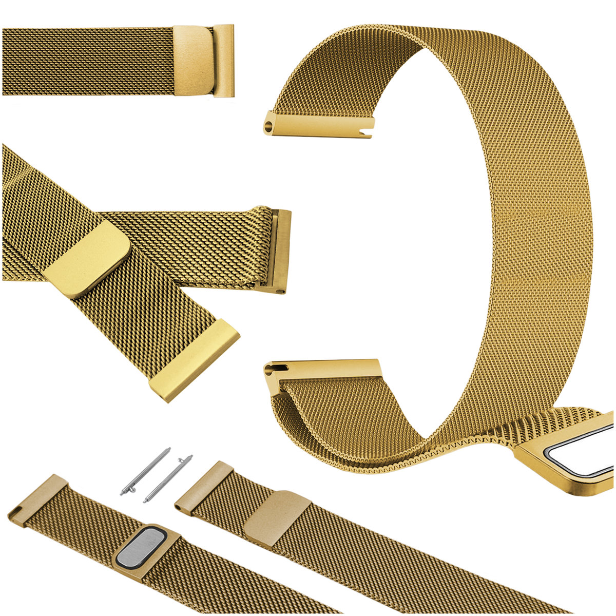 Pasek do Xiaomi Watch S3 smartwatch złota opaska 22mm z teleskopami