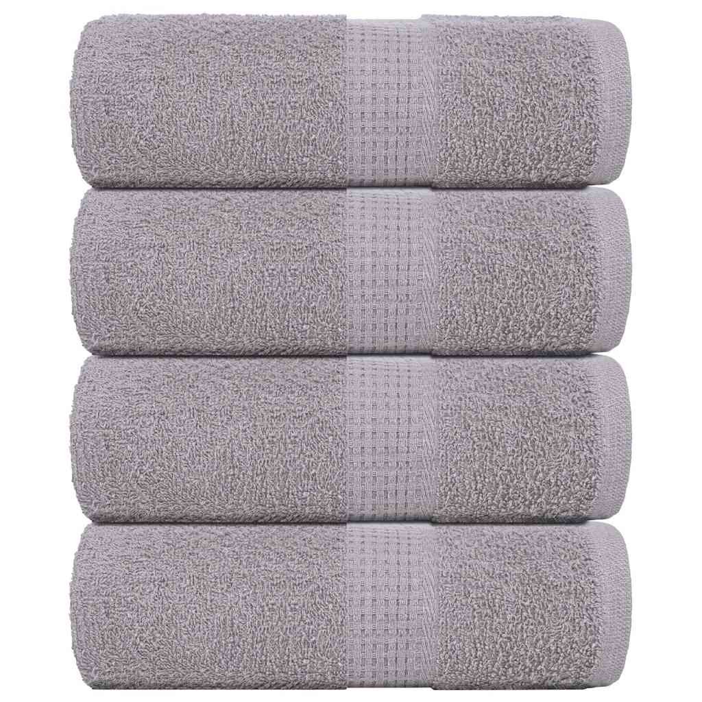 vidaXL Ręczniki mydlane 4 szt. Szare 30x30 cm 360 gsm 100% bawełna