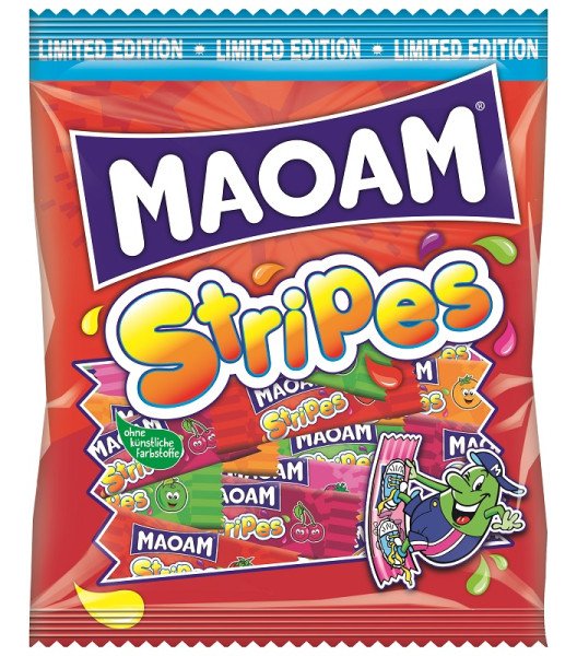 Maoam, gumy owocowe Stripes, mix smaków, 175g