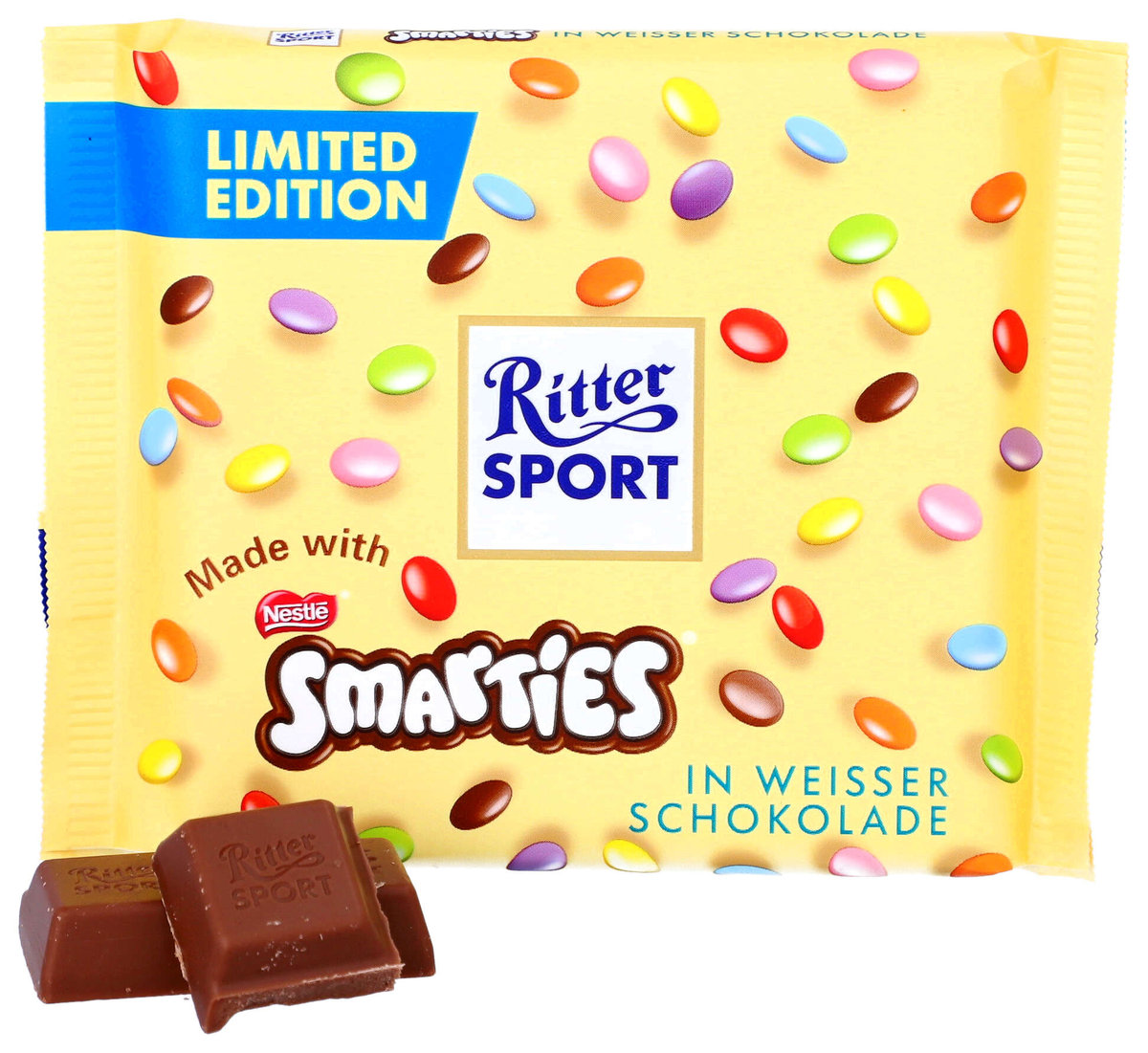 Ritter Sport, czekolada biała, smarties limitowana, 100g