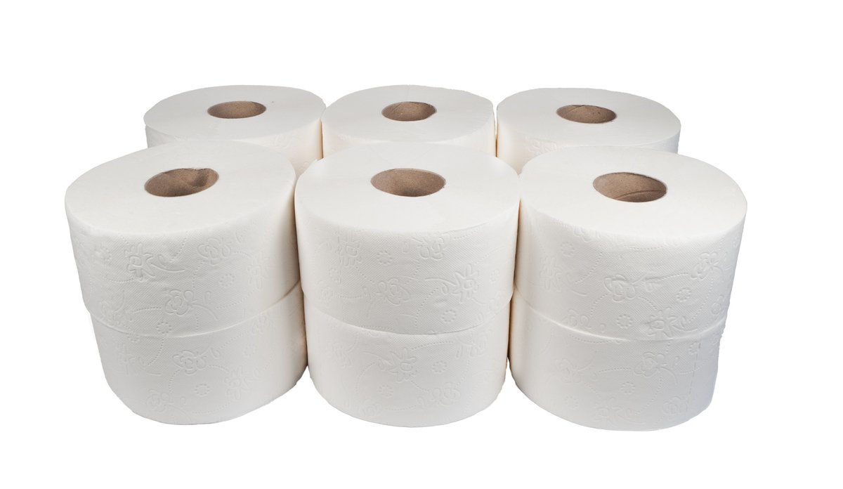PAPIER TOALETOWY JUMBO BIAŁY CELULOZA 2 WARSTWY 12 ROLEK x 105M / MB SERVICE